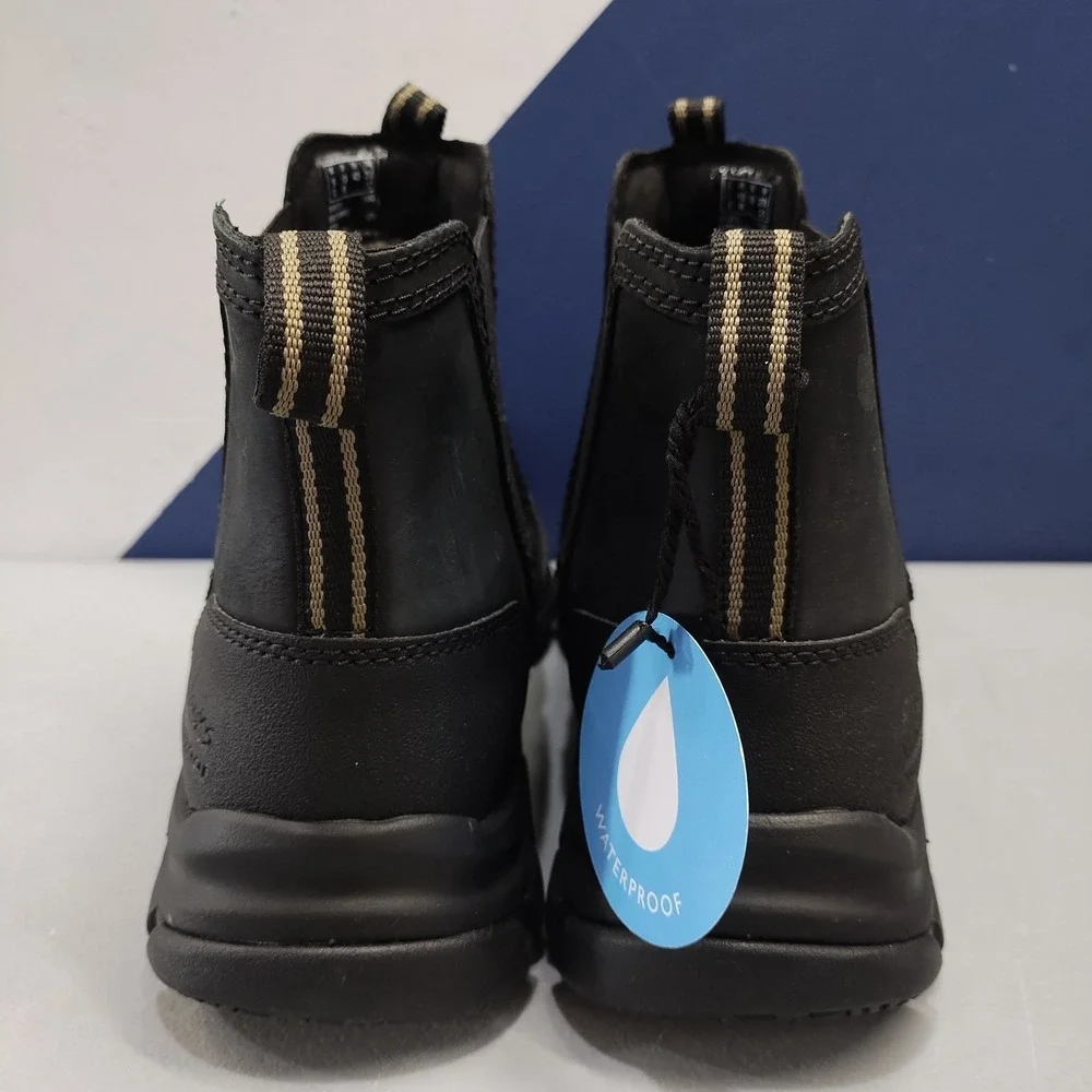 Clarks Collection Walpath Easy Boots Mens US 10M Black Waterproof Slip Resistant